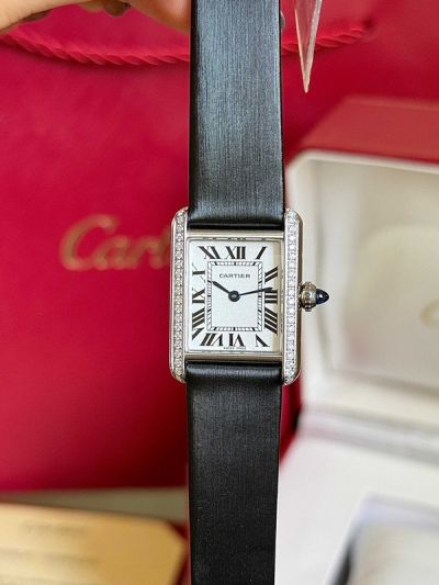 Cartier Tank Must 29.5*22mm WG Case Black Calfskin Leather Strap ETA Quartz Movement Watch